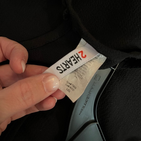 Black Longsleeve bell/ruffle sleeve blouse, size large. - Picture 2 of 4